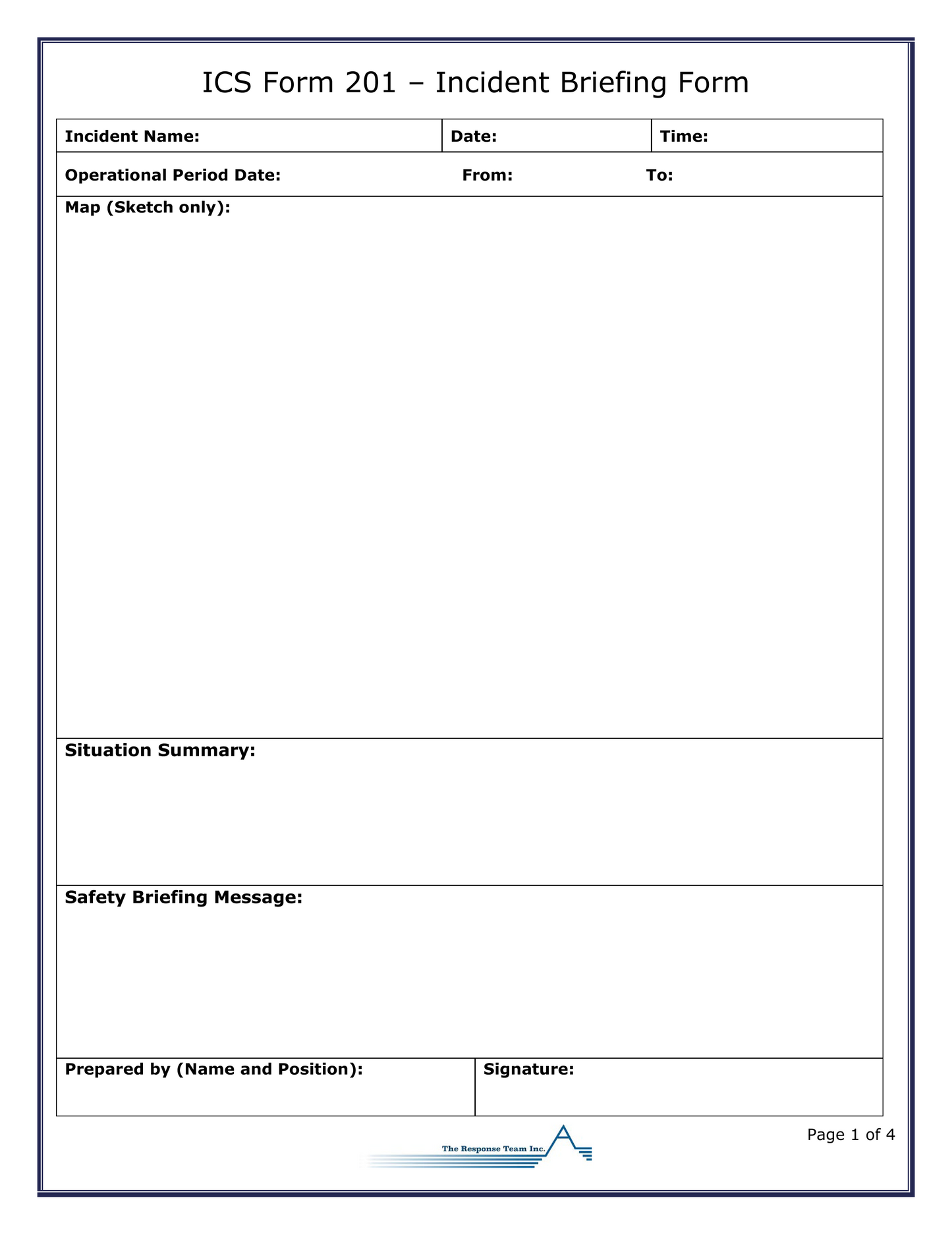 ICS 201 - Incident Briefing Form Poster